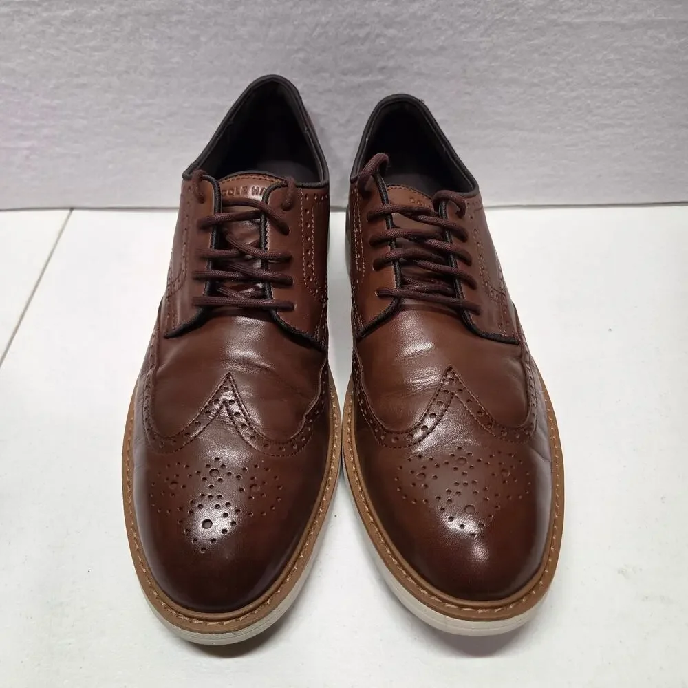 Cole Haan Brown Leather Wingtip Oxford Grand.OS Casual Shoe Mens 12M C35085 NWOT